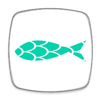 sardine. fish. April fool. sea. ocean - Square fridge magnet - white - Front