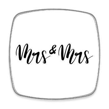 Mrs and Mrs lesbische Hochzeit Heiraten - Viereckiger Kühlschrankmagnet - Weiß - Vorne