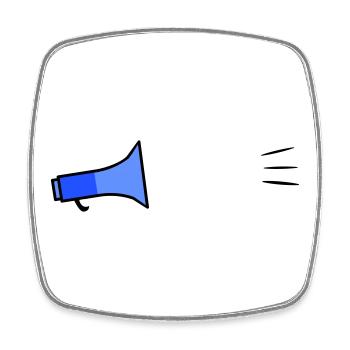 Megafon Text Template - Square fridge magnet - white - Front