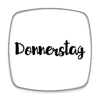 Donnerstag Wochentag Woche - Viereckiger Kühlschrankmagnet - Weiß - Vorne
