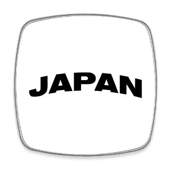 Japan - Viereckiger Kühlschrankmagnet - Weiß - Vorne