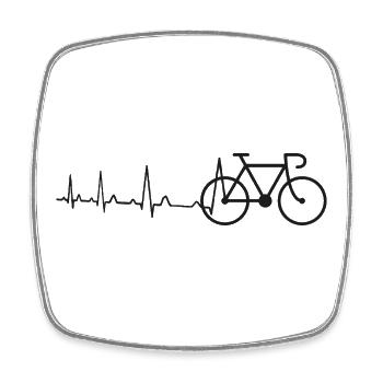 Vélo de route Heartbeat - Magnet carré - blanc - Devant