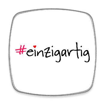 #einzigartig - Viereckiger Kühlschrankmagnet - Weiß - Vorne