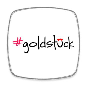 #goldstück - Square fridge magnet - white - Front