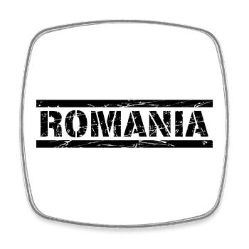 Romania - Viereckiger Kühlschrankmagnet - Weiß - Vorne