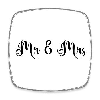 Mr & Mrs beautiful wedding design - Square fridge magnet - white - Front