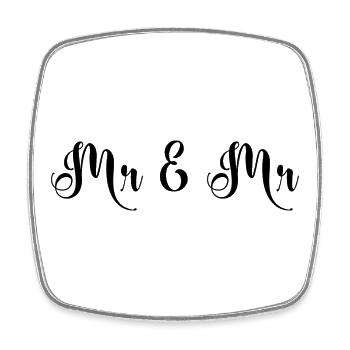 Mr & Mr Hochzeit Design - Viereckiger Kühlschrankmagnet - Weiß - Vorne
