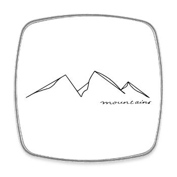 Montagnes - Magnet carré - blanc - Devant
