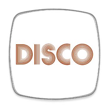 DISCO Tanzen Discokugel - Viereckiger Kühlschrankmagnet - Weiß - Vorne