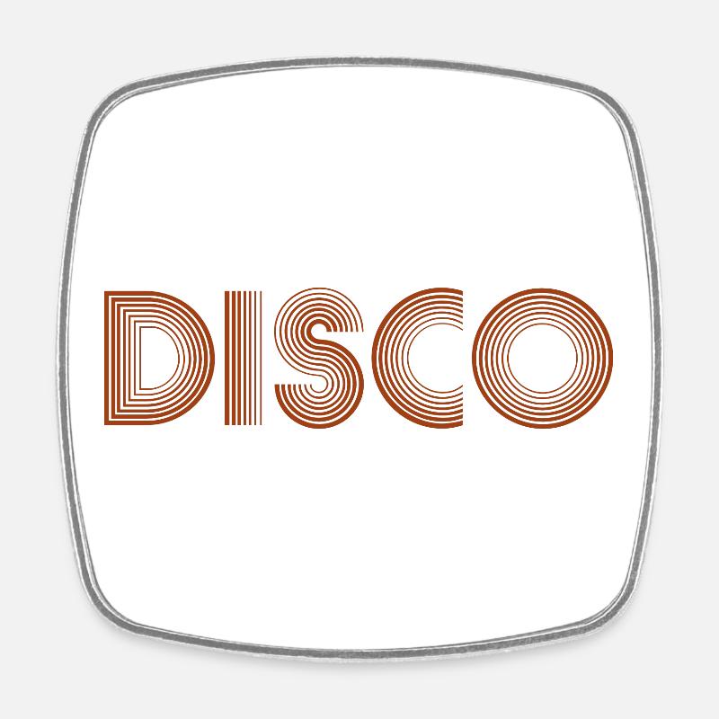 DISCO Dancing Disco Ball - Square fridge magnet - white