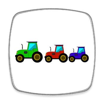 Tracteur Tracteur Tracteur - Magnet carré - blanc - Devant