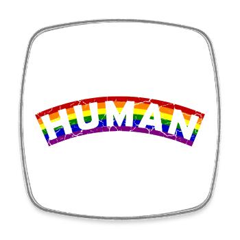 Conception du drapeau de la fierté humaine - Magnet carré - blanc - Devant