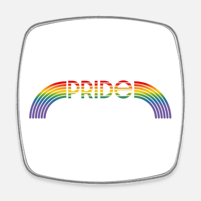 LGBT lgbtqi queer Pride Month rainbow - Square fridge magnet - white