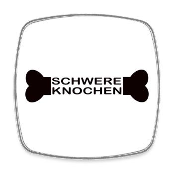 Schwere Knochen schwarz - Viereckiger Kühlschrankmagnet - Weiß - Vorne