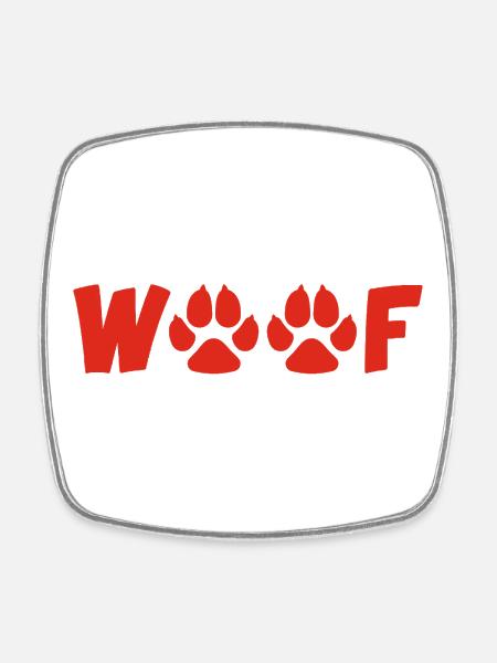 Barking dog (red) - Square fridge magnet - white