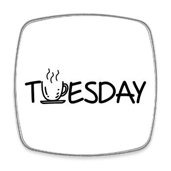 Tuesday - Square fridge magnet - white - Front