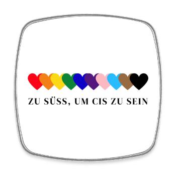 Zu süß um CIS zu sein Regenbogen Herzen - Viereckiger Kühlschrankmagnet - Weiß - Vorne
