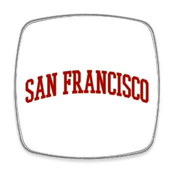 Lettrage à nœud de San Francisco Vintage - Magnet carré - blanc - Devant