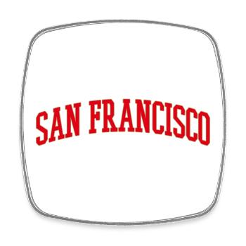 San Francisco Arch Lettering - Square fridge magnet - white - Front