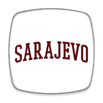 Sarajevo Vintage Schriftzug - Viereckiger Kühlschrankmagnet - Weiß - Vorne