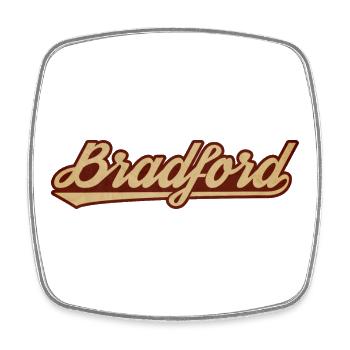Bradford Vintage Lettering - Square fridge magnet - white - Front