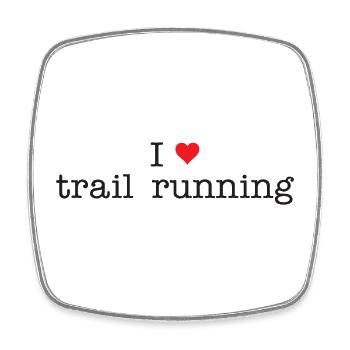 Ich liebe Trailrunning - Viereckiger Kühlschrankmagnet - Weiß - Vorne