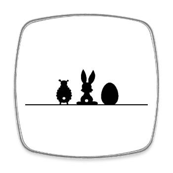 Ombre d’œuf de Pâques lapin, mouton mouton - Magnet carré - blanc - Devant
