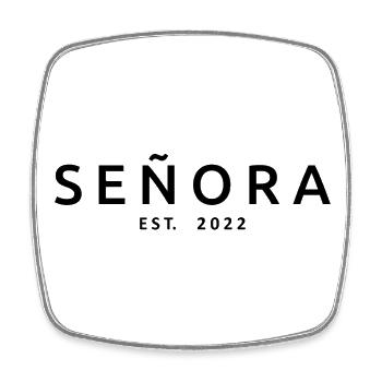 Señora Est. 2022 Mariage avec douche nuptiale - Magnet carré - blanc - Devant