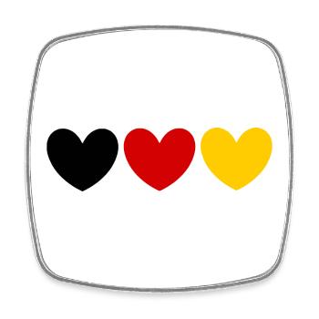 Maillot de fan en forme de cœur des couleurs de l’Allemagne - Magnet carré - blanc - Devant