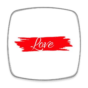 L’amour avec la bande de peinture rouge # - Magnet carré - blanc - Devant