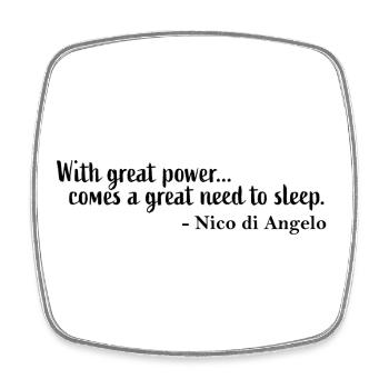 Nico di Angelo quote - Square fridge magnet - white - Front