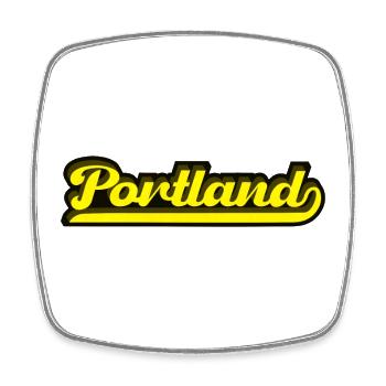 Portland Neon Schriftzug - Viereckiger Kühlschrankmagnet - Weiß - Vorne
