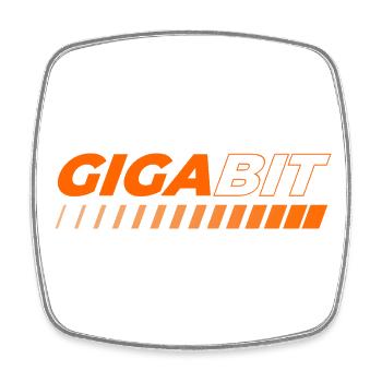 Gigabit - Viereckiger Kühlschrankmagnet - Weiß - Vorne