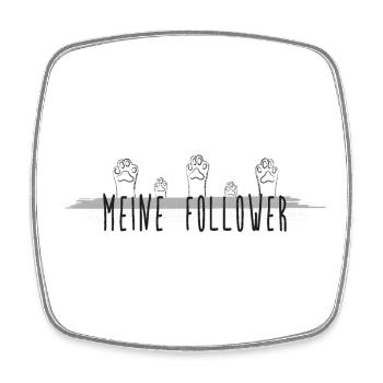 Meine Follower - Katze, Katzenpfoten - Viereckiger Kühlschrankmagnet - Weiß - Vorne