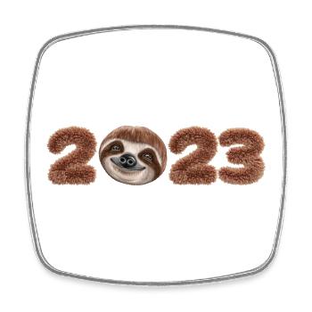 Tenue de réveillon du Nouvel An paresseux 2023 Réveillon du Nouvel An - Magnet carré - blanc - Devant