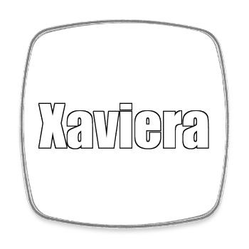 Xaviera - Viereckiger Kühlschrankmagnet - Weiß - Vorne