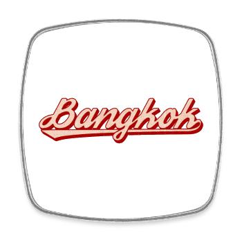 Bangkok Retro Schriftzug Rot Vintage - Viereckiger Kühlschrankmagnet - Weiß - Vorne