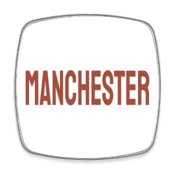 Manchester - Viereckiger Kühlschrankmagnet - Weiß - Vorne