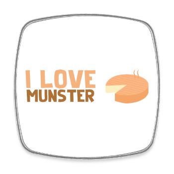 I Love munster - Magnet carré - blanc - Devant