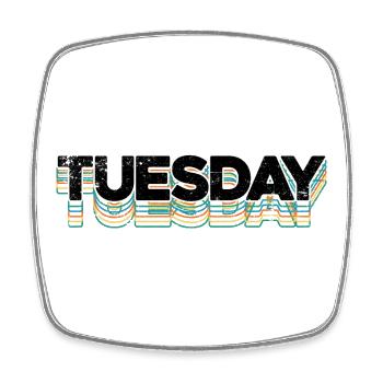 Tuesday Rainbow Stripes - Square fridge magnet - white - Front