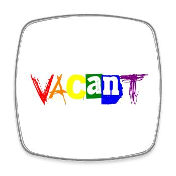 Vakant Schriftzug 2 - Viereckiger Kühlschrankmagnet - Weiß - Vorne