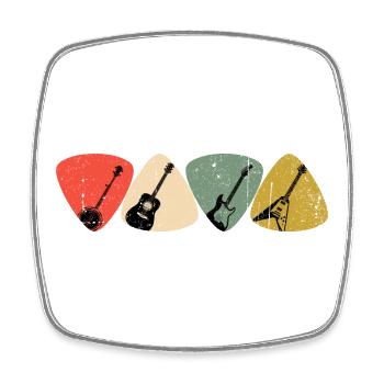 Guitar Pick Mosaic - Square fridge magnet - white - Front