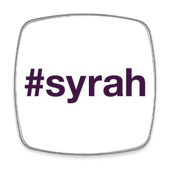 SYRAH Hashtag - Viereckiger Kühlschrankmagnet - Weiß - Vorne