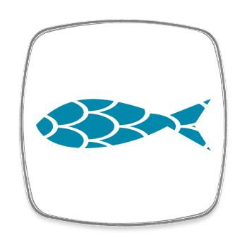 SARDINE. FISH. APRIL FOOL. EASTER. SEA - Square fridge magnet - white - Front