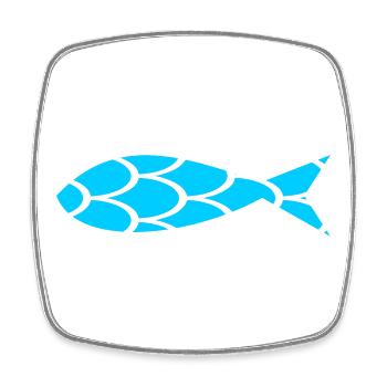 SARDINE. FISCH. APRILSCHERZ. OSTERN. MEER - Viereckiger Kühlschrankmagnet - Weiß - Vorne