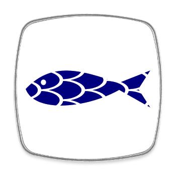 SARDINE. FISH. APRIL FOOL. EASTER. SEA - Square fridge magnet - white - Front