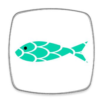 SARDINE. FISH. APRIL FOOL. EASTER. SEA - Square fridge magnet - white - Front