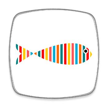 SARDINE. FISH. APRIL FOOL. EASTER. SEA - Square fridge magnet - white - Front