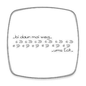 bi daun moi away around the corner - I'm then away around the corner - Square fridge magnet - white - Front