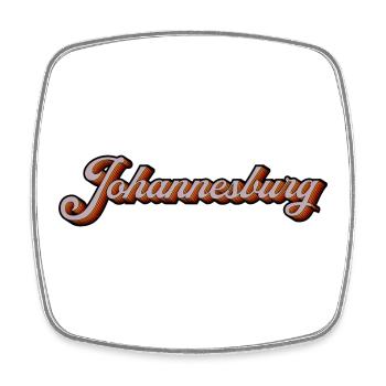 Johannesburg Retro Script - Viereckiger Kühlschrankmagnet - Weiß - Vorne